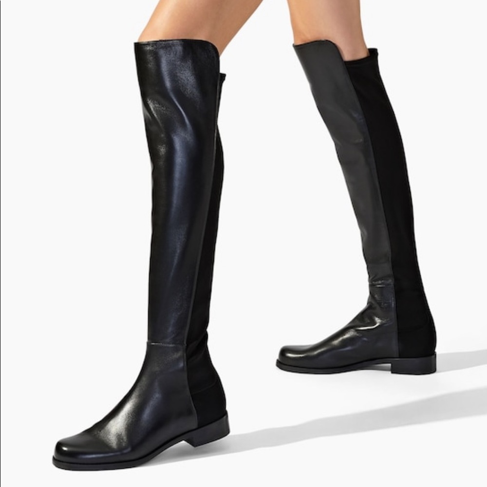 Stuart Weitzman 5050 Nappa Leather Boots Size 9 Black